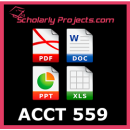 ACCT 559 Advanced Financial Accounting and Reporting Issues